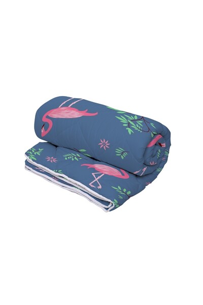 ALCAM Alcam microfiber pillow set 50x70 cm and quilted duvet 140x200 cm, Pink Flamingo