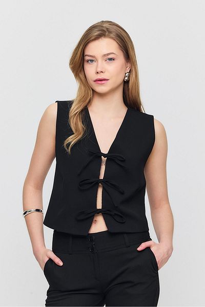 Rays 6645 Lace up Zero Sleeve Vest Black
