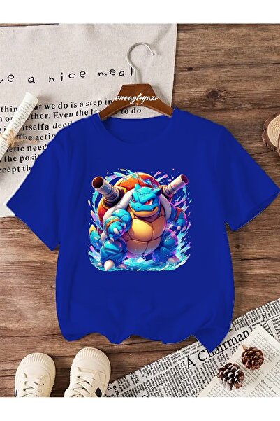oneagılyazı Blastoise Pokemon Printed Children's Oversize T-Shirt