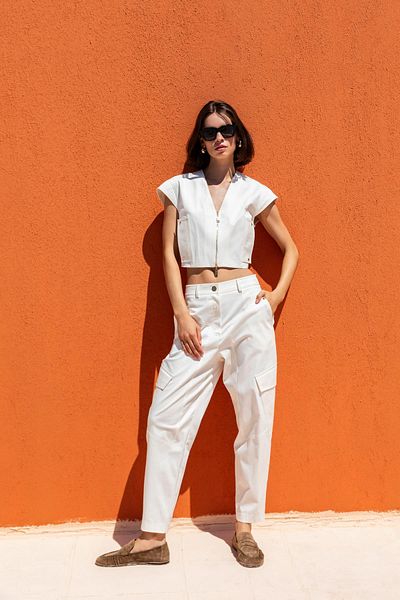KAMEYA Crop Bluz with Side Pocket 25S10746