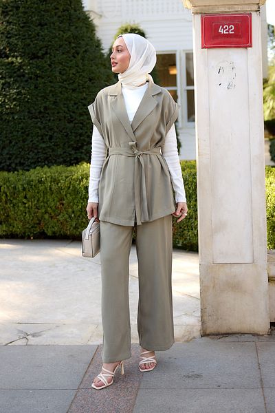 LOCCO Women's Vest Modal Suit Green