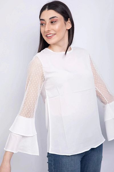 Lukas Bluză Ecru cu decolteu - P- 018626