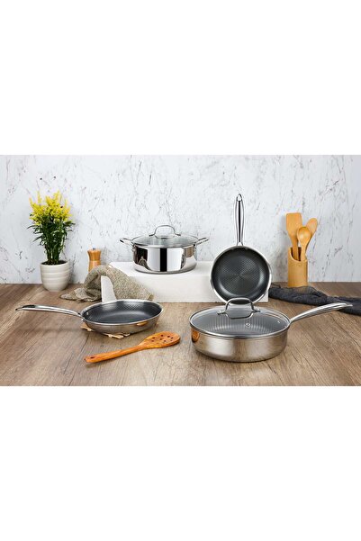 Zilan κατσαρόλα ZLN9648 με καπάκι, τριπλή, ανοξείδωτο ατσάλι, αντικολλητική, ...