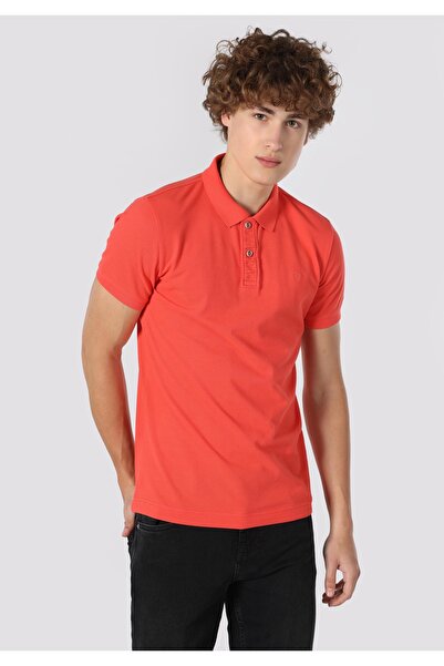 Colin's Тонкий облягаючий комір поло прямий чоловічий рожевий з коротким рукавом Tisort