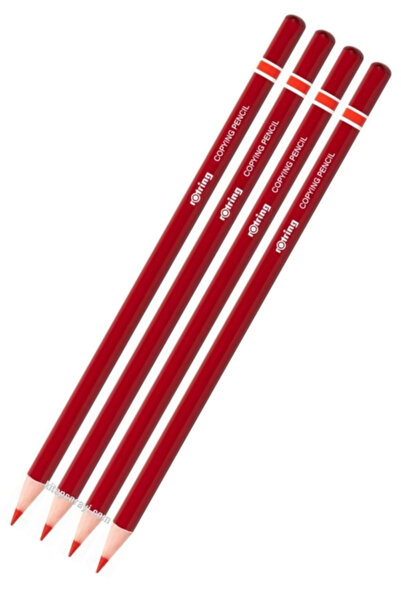 Glanart Rotring kırmızı kalem (başlık - kopya kalemi) koyu renk  4 lü paket 1...