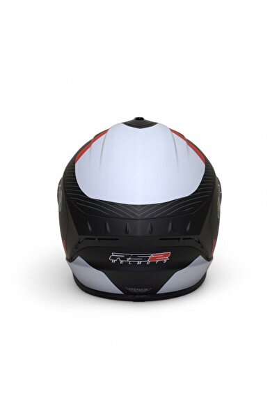 RS2 Kapalı Kask (SİYAH/BEYAZ/KIRMIZI) #rs320 32006/1