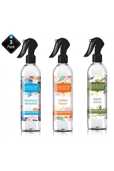 Areon Set of 3 Areon Odor Neutralizing Spray 300ml with multiple scents