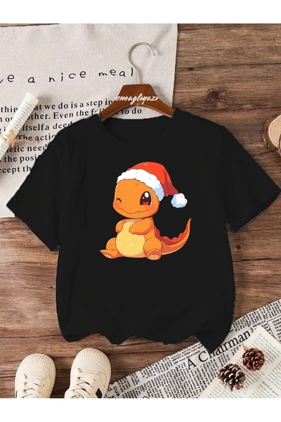 H&GHAMLEGİYİM تي شيرت Charmander مطبوع للأطفال مقاس كبير