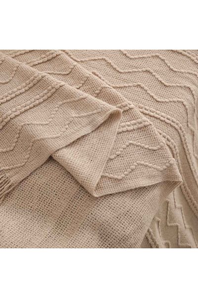 Alhabib bedding Dan Shawl Lightweight Bamboo Blanket, Dark Beige, 130 x 170 cm