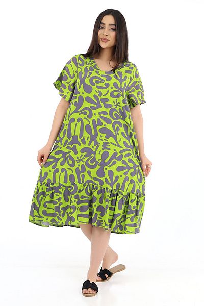 SCHIK Rochie de damă verde covor cu mâneci V-Adult Opportunity