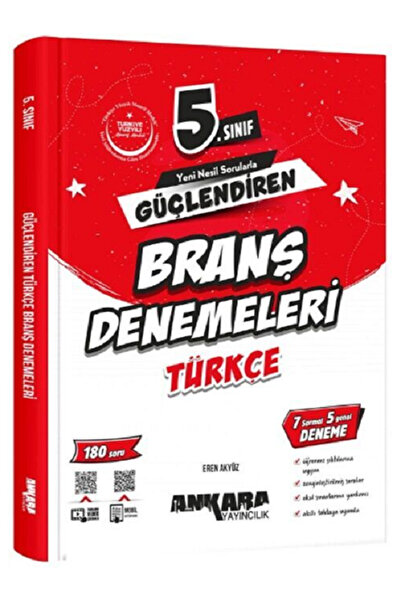 Açı Yayınları 5.Sınıf Ankara Güçlendiren Branş Denemeleri TÜRKÇE - 180 Soru -...