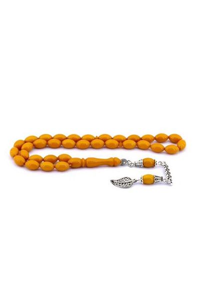 Midyat Gümüş Dünyası Mustard Color Powder Amber Prayer Beads