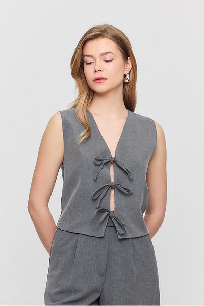 Rays Gray 6645 Lace-Up Zero Sleeve Vest
