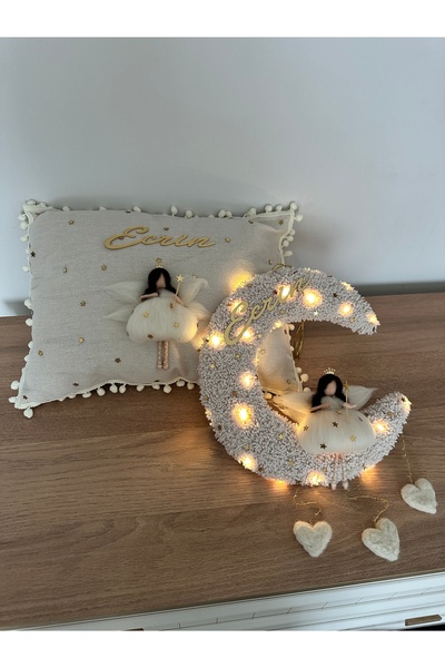 Tasarım Işıklı kapı süsü takı yastığı set