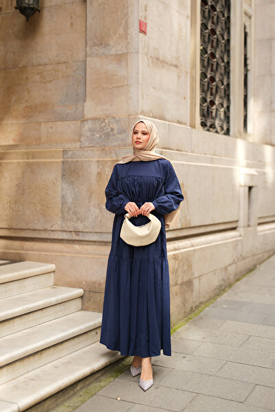 LOCCO Жіноча сукня-халат темно-синього кольору