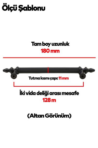 Badem10 (PLASTIC HARD) 20 buc Polavit 128 mm negru Mobilier Bucătărie Sertar Dulap Dulap Mâner Mâner Mâner