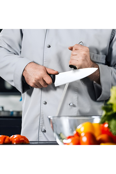 Generic Stainless steel knife sharpener with plastic handle