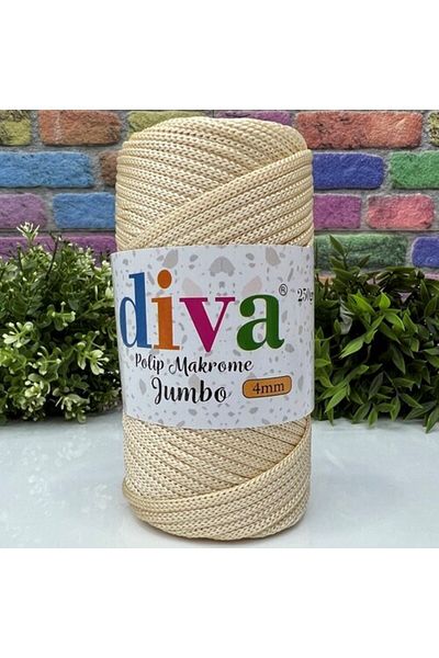 Diva İplik PP Macrame Jumbo Κρέμα 250 gr (4 mm) 18U270