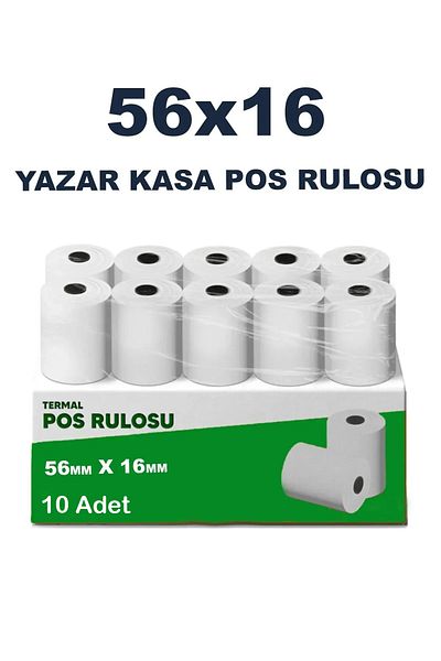 Merwish 56mm X 16m Thermal Pos Roll Paper Compatible for Thermal Printer and Cash Register Clear Permanent Printing 10 Pcs