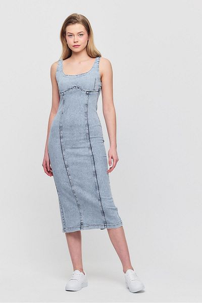 Rays Rochie de blugi cu bretele - Model Buzkar 9066