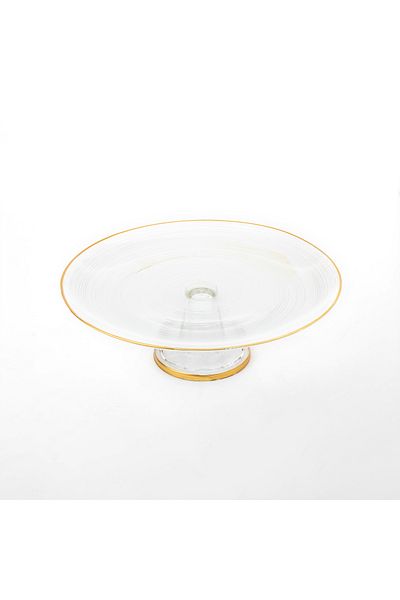casa rosa Glass dessert plate with base