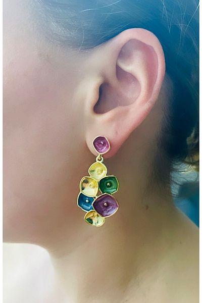 VNS Accessories Colorful Design Model Earrings (5 cm)