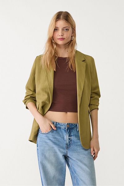 Stradivarius Creased flowing regular fit blazer