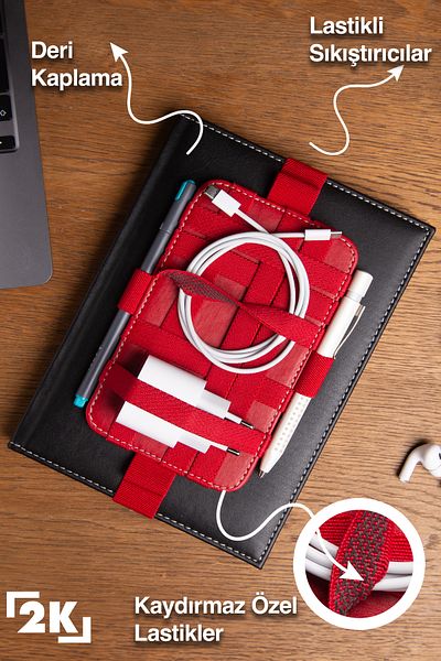 2K The Hammal by 2K Phone,Pen and Accessory Carrier Agenda and Notebook Organizer,With Anti-Slip Rubber,V