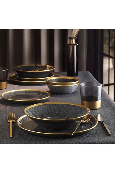 Kütahya Porselen Gold Mesh Dining Set 24 Pieces