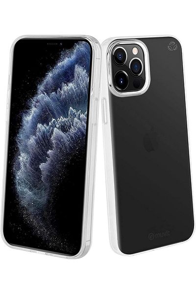 Muvit جراب Recycletek Souple Active for Change لهاتف iPhone 12 Pro Max، شفاف