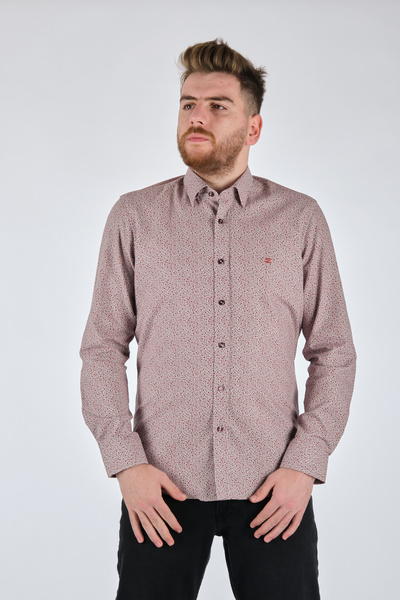 Ecer Чоловіча сорочка з довгими рукавами та мінімалістичним візерунком - Повсякденна та ділова