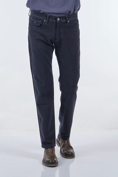 WEMSEY Ανδρικό παντελόνι με κανονική μέση Navy Blue με διπλό πόδι Wsk25pn47113