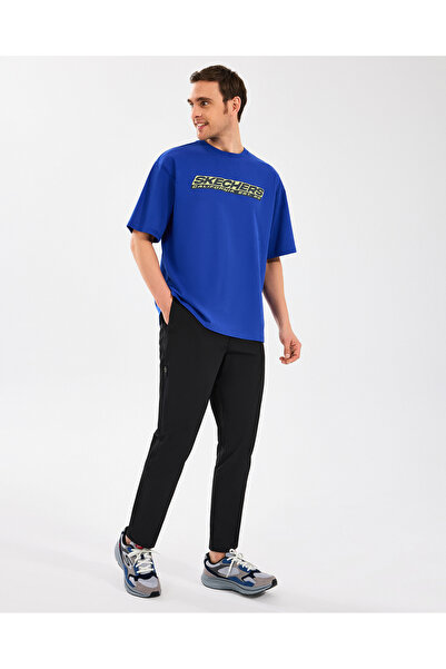 SKECHERS M Heavyweight Graphic Tee T-Shirt Erkek Mavi Tshirt S2510156-403