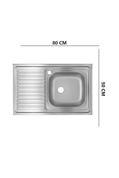 Freddo Chiuveta Bucatarie Sn8001d, Masca, 80x50 Cm, 13 Cm Adancime, Cuva Dreapta, Finisaj Anticalcar, Inox