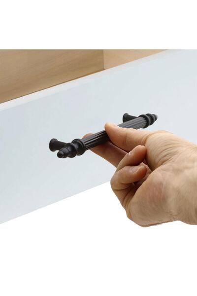 Badem10 (SERT PLASTİK) 20 Adet Polavit 128 Mm Siyah Mobilya Mutfak Çekmece Dolap Dolabı Kulpu Kulbu Kulpları