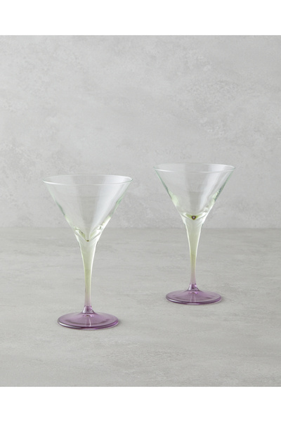 English Home كوب تروبيكال زجاج 2 قطعة 250 مل أخضر-بنفسجي