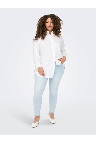 Only Carmakoma Carmakoma Oversize Μακρυμάνικο Μινιμαλιστικό Γυναικείο Πουκάμισο - Casual & Office