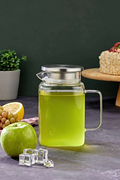 Cooker 1100 ml Borosilikat Cam Sürahi – Paslanmaz Çelik Kapaklı, Isıya Dayanı...