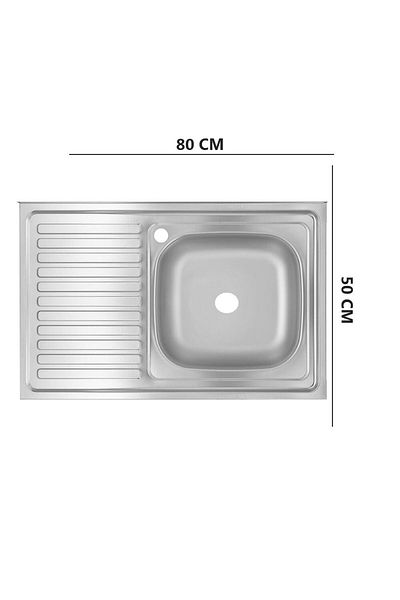 Freddo Chiuveta Bucatarie Sn7001d/q32, Pentru Masca, Finisaj Anticalcar, Cuva Dreapta, 80x50cm, Inox