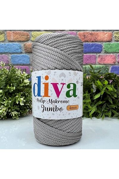 Diva İplik PP Macrame Jumbo 250 gr (4 mm) Ανοιχτό Γκρι