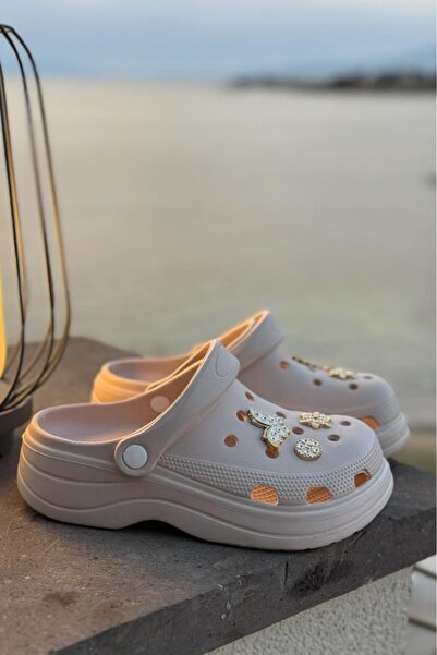 Melissa Boutique Women's Orthopedic Sole Stone Accessory Detailed High Scale Eva Nurse Doctor Slippers