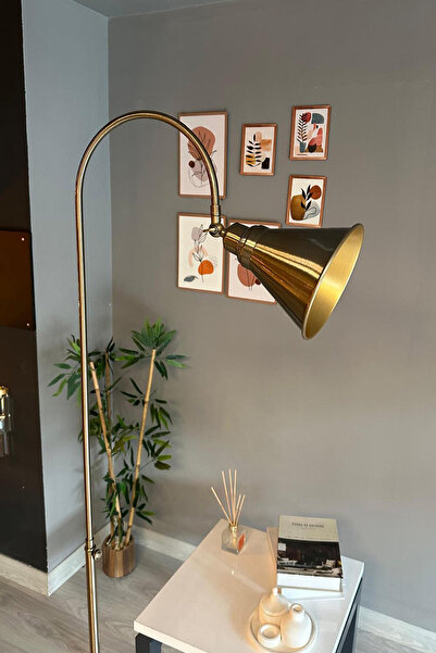 Bamyum Dimmerli Eskitme Lambader Hareketli Başlık Modern Dekoratif Metal Oturma Odası Çalışma Odası Zemin