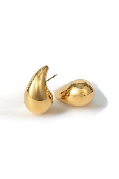Perle Norie Gold Color Drop Shaped Modern Stylish Earring Set