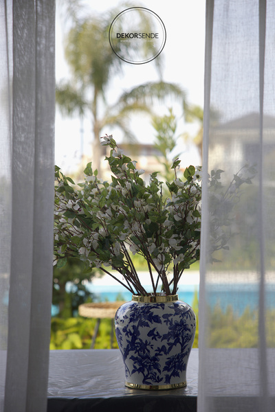 Dekorsende Yapay Kızılcık Dalı Beyaz 93 Cm