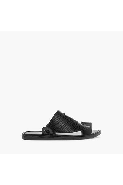 LBL by Shoexpress Textured Slip-On Arabic Sandals with Toe Loop Detail