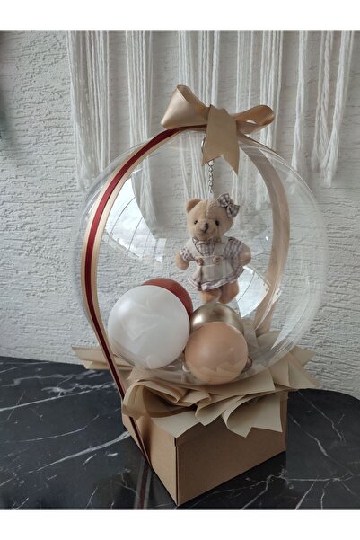 Genel Markalar Büyülü Balon-Kız Ayıcık Balon Yıldönümü Doğum Sevgililer Günü Yenidoğan Balonlu Hediye Kutusu