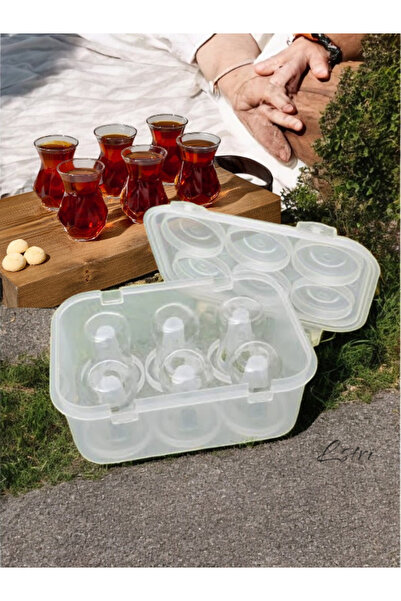 lstri Piknik Karavan 6 lı Çay Bardağı Taşıma Kutusu