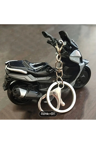 Areos Stylish Cartoon Motorcycle Keychain - Durable Zinc Alloy