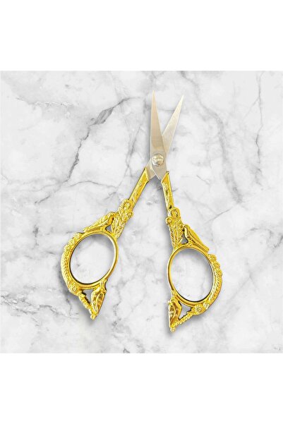 OZN AKSESUAR Promise Engagement Scissors, Ribbon Opening Special Day Merasim Sewing Embroidery Scissors Gold