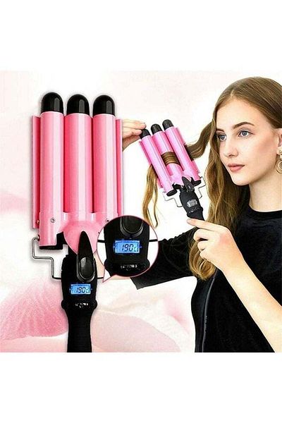 COOYA Curl Hair Flat Iron Barrel Inch For Long Hair Professional Curling Wand With Lcd Temperature Display